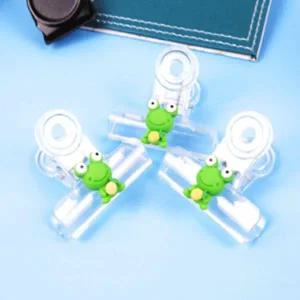 미니집게 플라스틱 캐릭터 문구 집게 1p 개구리