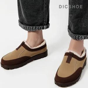 [딕슈]딕슈 남성 퍼 통굽 방한화 스티치 블로퍼 슬리퍼 S323
