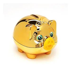 지폐 돼지저금통 중형 골드 장식품 아이방 특이한 동전