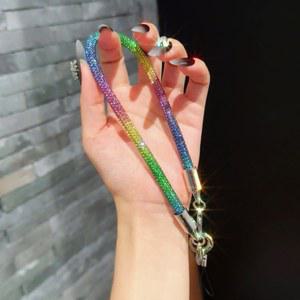 호환 새로운 휴대폰 목걸이 손목 체인 고급 라인스톤 장식 체인 고급 짧은 라인스톤 장식 팔찌 분실 방지