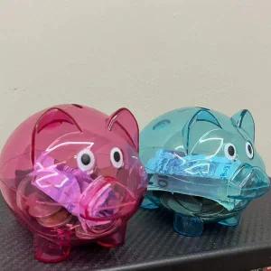 투명 컬러 돼지저금통