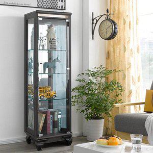 [모던탑21]이지-프리미엄 400-4단 장식장 진열장 [도어 = 강화유리]