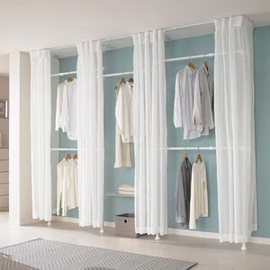 [오늘출발] 6단 커튼 선반 행거 EO-S416W 국민튼튼 드레스룸 옷걸이 시스템 인테리어