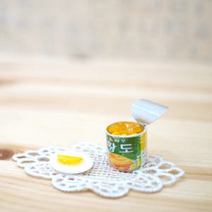 황도 통조림 (앞접시 포함) 미니어처 음식 모형 피규어 장식 소품