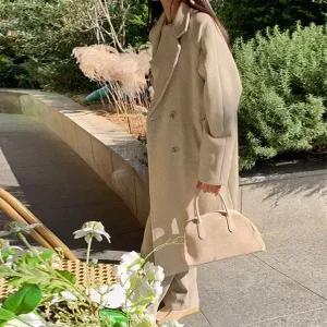 핫핑 [스테디셀러] 노튼 울 테일러드 더블 누빔 롱코트