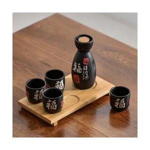 일본식 도자기술병 사케병 도쿠리세트 5P 무광