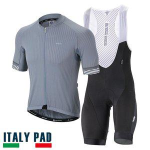 [MCN] 3D그레이 반팔져지+빕숏 싸이클 자전거 의류 복장 세트