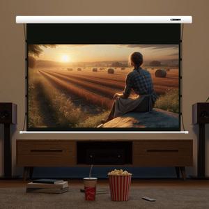 윤씨네 V-TEH100CW 전동 텐션 빔스크린 16:9 와이드 100인치 리모컨 포함