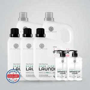 [아이너바움] 패밀리 안심 유아 아기 신생아 세제 종합세트 (세탁3개+섬유2개+주방2개)