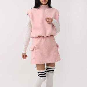 폴라조끼 뽀글이 골프 필드룩 카고스커트 겨울세트