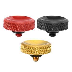 파티킬 카메라 셔터 버튼, 소프트 릴리스 버튼 3팩 순수 구리 니콘용 후지필름용 라이카 DSLR /SLR 카메라, 레드 골든 블랙에 적합한 조각품