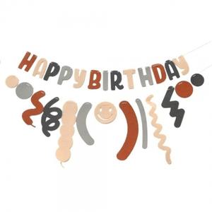 PW-SA 펠트 배너 생일파티 가랜드 세트(브라운) 데코