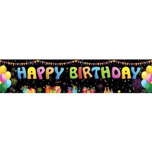 장식 럭셔리생일현수막(대형) E타입 블랙파티 배너