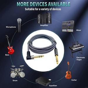 H0XE 기타 케이블 1m/2m 6.35mm  trs 스테레오 앰프 모니터 일렉트릭 키보드 믹서