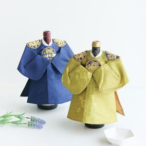 왕 한복인형 전통 와인커버Y