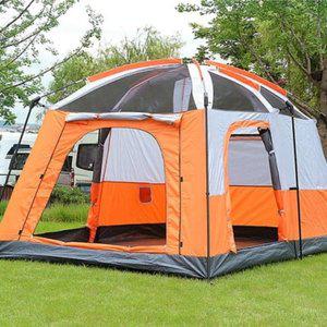 고품질 거실형 텐트 4-6인용 방수 캠핑 패밀리 오렌지 (WFHYCJG)