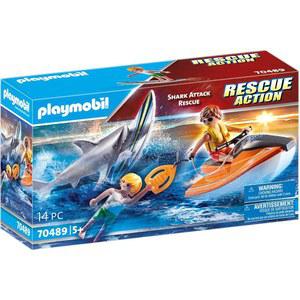 플레이모빌 상어 공격 및 구조 보트