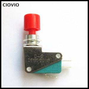 10pcs 작은 조그 버튼 마이크로 스위치 홀 12mm 발 너비 4 8mm 16A 250V 마이크로 스위치 레드 DS438 448