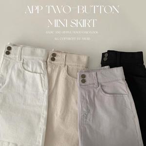[에이와비](예쁘진)어플투버튼미니스커트 -시크릿밴딩/하이웨스트/3color/3size