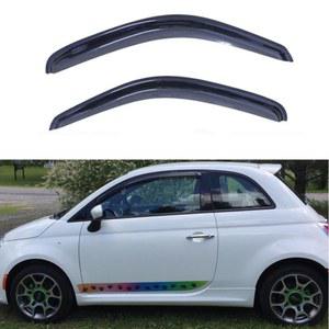 Wensdy 2pcs 아웃사이드 마운트 사이드 윈도우 바이저 윈드 벤트 디플렉터 다크 스모크 나이스 선 레인 가드 세트 2011 2017 500 92385용