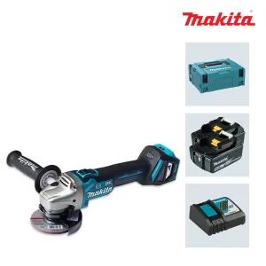 마끼다 DGA413RTE 18V 5.0Ah 배터리 2팩 충전그라인더 100mm(4인치) 속도조절+케이스포함