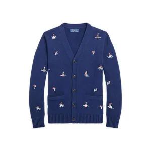 폴로 랄프 로렌 브랜드관 키즈 남아 8-18세 노티컬 면 V넥 카디건(CWPOSWEY6820371410) 693424