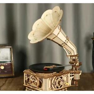 LP플레이어 나무조립 레코드판 턴테이블 LP보관함 DIY 축음기