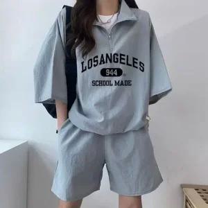 여자 여름 편한 데일리룩 반팔 트레이닝 세트 운동복