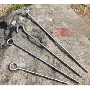 1m 대형 말뚝 노지 팩 고정 스틸 스텐 긴 쇠 접지 SUS304 링형 고정 못