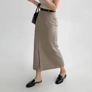 [에이와비] [140.150ver] #AWABMADE:_아르테슬릿롱스커트 -키작녀/기장선택/하객룩추천/벨트set/2color/2size