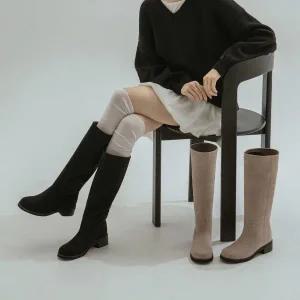 [소보제화]스완 스웨이드 로우힐 부츠 4cm