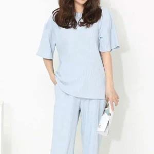 [콩심팥심]여자 반팔 스타일 트레이닝세트 1P 밴딩 고품질 홈웨