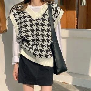 하운드 체크 브이넥 베스트 HH-D47