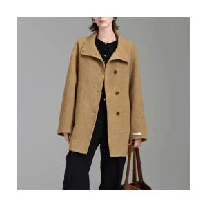 바바라옷장 250026 - 하이넥 울 하프코트 울90 핸드메이드코트 헤링본코트 브랜드공정 겨울코트 캐시미어코