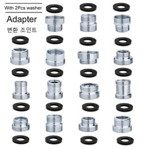 10개 1/2 x M16 M18 M20 M22 M24 M28 커넥터 실버 수도꼭지 연결부 정수기 부품 주방 어댑터 2개 와셔