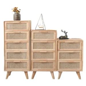 라탄 서랍장 원목 와이드 정리함 캐비닛 침실 모듈 화이트 안방 일반형 라탄서랍장 신규컬러