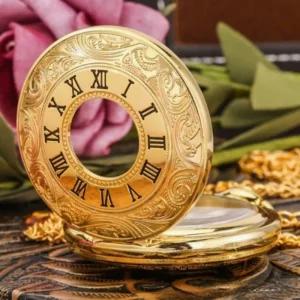 포켓 시계 목걸이 회중시계 레트로 패션 체인 장식 선물 회중 시간 골드 디자인