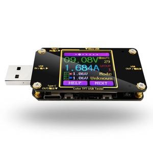 A3 전력계 테스터 Type-C 전류 및 전압 모니터 USB 안전 PD 배터리 용량 디지털 컬러 LCD 디스플레이 미터