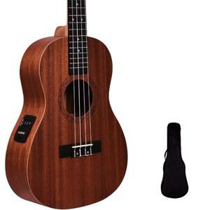 카덴스 마호가니 우드 프로페셔널 바리톤 우쿨렐레, 가방 포함 어쿠스틱/일렉트릭 옵션. (KUKBE03)