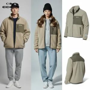 [백화점 출고] 아이더 플리스 남자 여성 네오 그리드 유니 자켓 라이트 베이지 털 뽀글이 점퍼 후리스