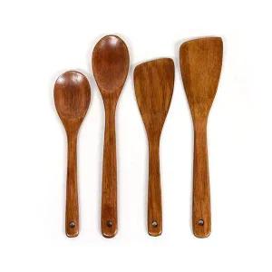 [콩심팥심]옻칠 나무 사선주걱 요리스푼