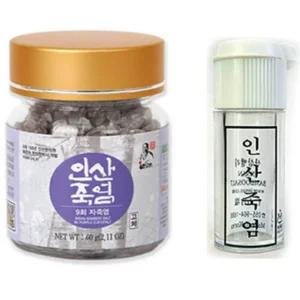 땀흘릴때 먹는소금 인삼죽염 자죽염 고체 60g+휴대용용기 세트