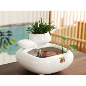 실내 미니 분수대 흐르는물 달항아리 폭포 행운의 가정용 거실 자연가습 인테리어분수 물소리