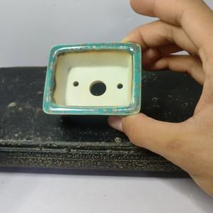 고품질 미니 유약 분재 화분 (직사각형)