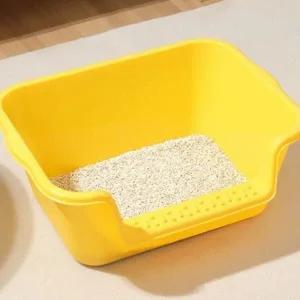 고양이 오픈형 화장실 논슬립 와이드 반려동물 고양이 일체형 화장실 실내 대형 배변훈련 사막화 날림