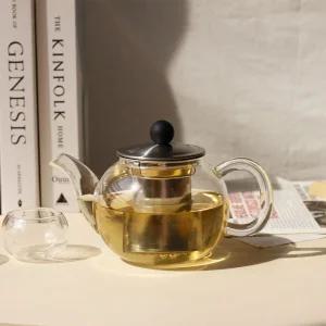 스위티 호박마차 포트 800ml WST8122유리 내열 홍차 녹차 허브 거름망 스텐 잎차 꽃차 티팟 유리 찻주전자
