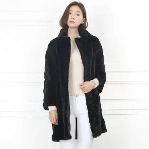 [진도 Klever] 2WAY 너치드카라 스크랩 밍크 코트 (KYW2MH47)