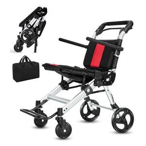 성인용 플라잉조이 휠체어, 핸드브레이크가 장착된 경량 접이식 휠체어, 노인용 휴대용 휠체어 여행용 휠체어, 노인용 보행기, 300파운드 실버 지원