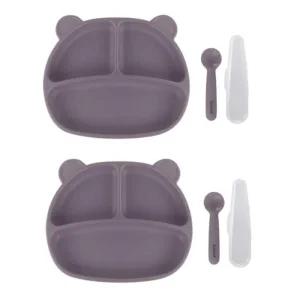 베베락 포네르 유아식 실리콘 흡착 식판 레드빈 2개