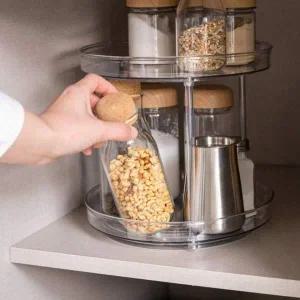 [골드스마일]주방 양념 보관함 회전 투명 선반 다용도 수납 정리대